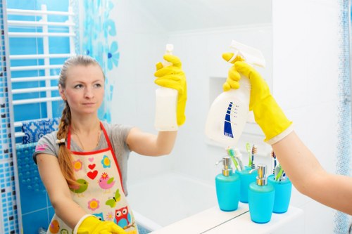 A cleaner reviewing a customer complaint record