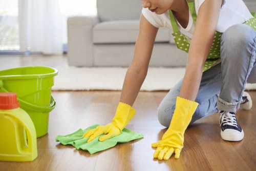 Cleaner in Collierswood maintaining a tidy and refreshed workspace
